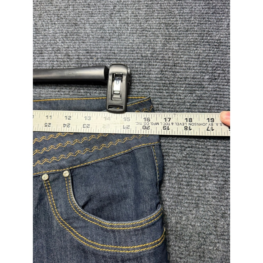 Polacio Jeans Capri Pants Women Size 13 Blue Good Embroidered Cuffed - Picture 6 of 8